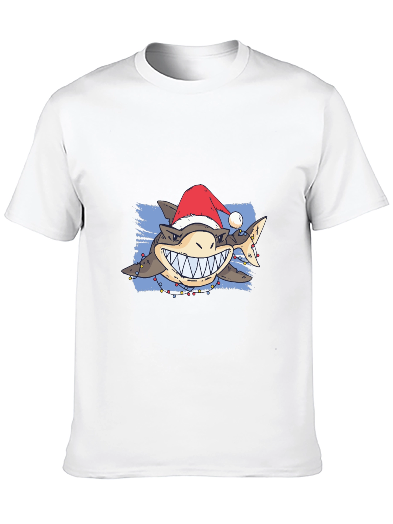 Festive Shark Graphic Tee - Holiday Style!