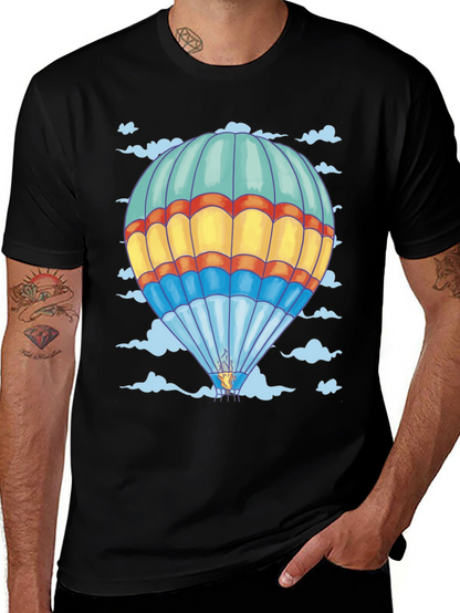 Balloon Print Tee - Black Cotton Comfort