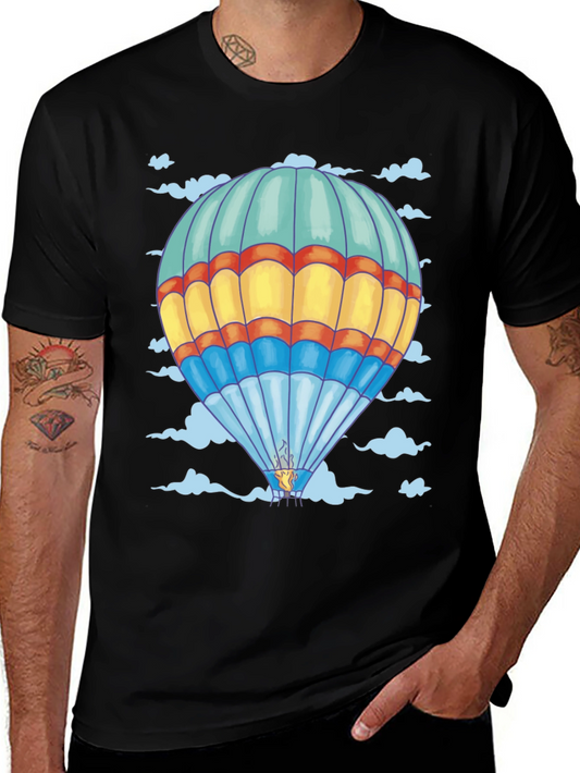 Balloon Print Tee - Black Cotton Comfort