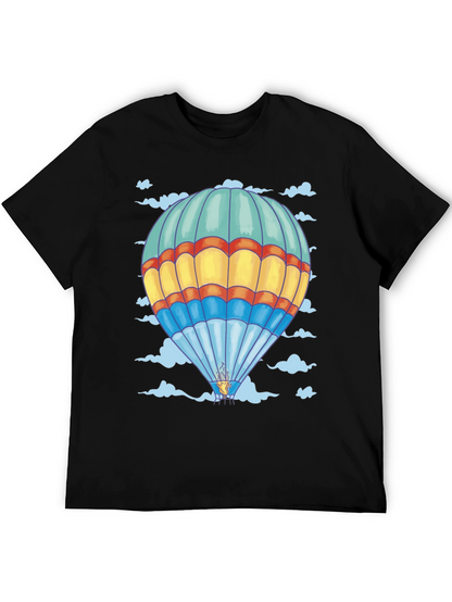 Balloon Print Tee - Black Cotton Comfort