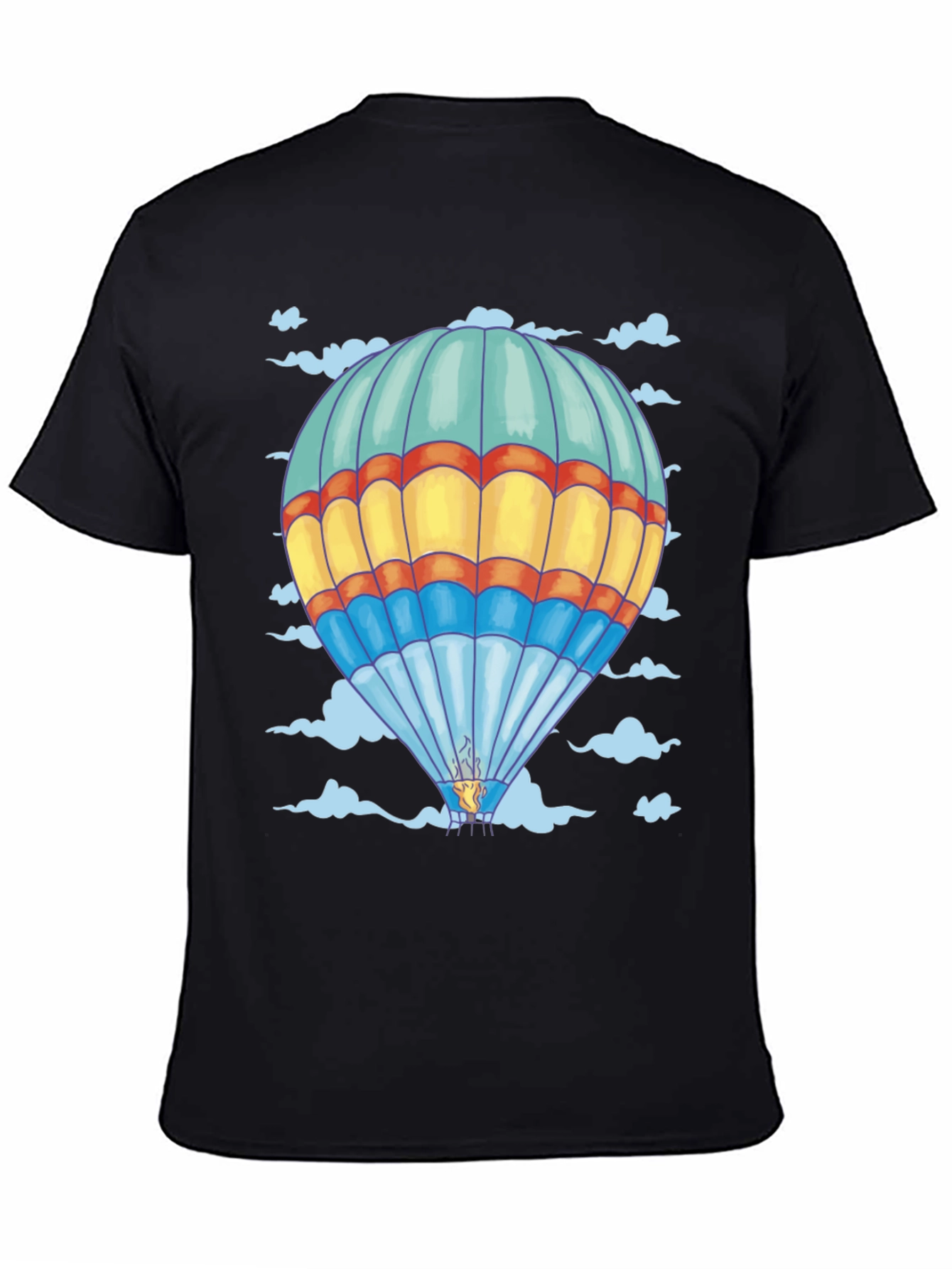 Balloon Print Tee - Black Cotton Comfort