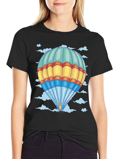 Balloon Print Tee - Black Cotton Comfort