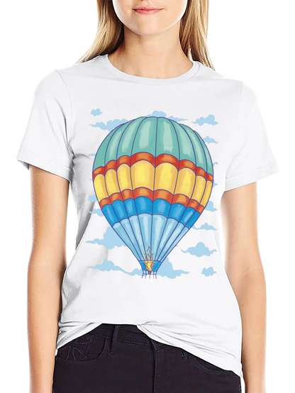 Balloon Print Tee - Black Cotton Comfort