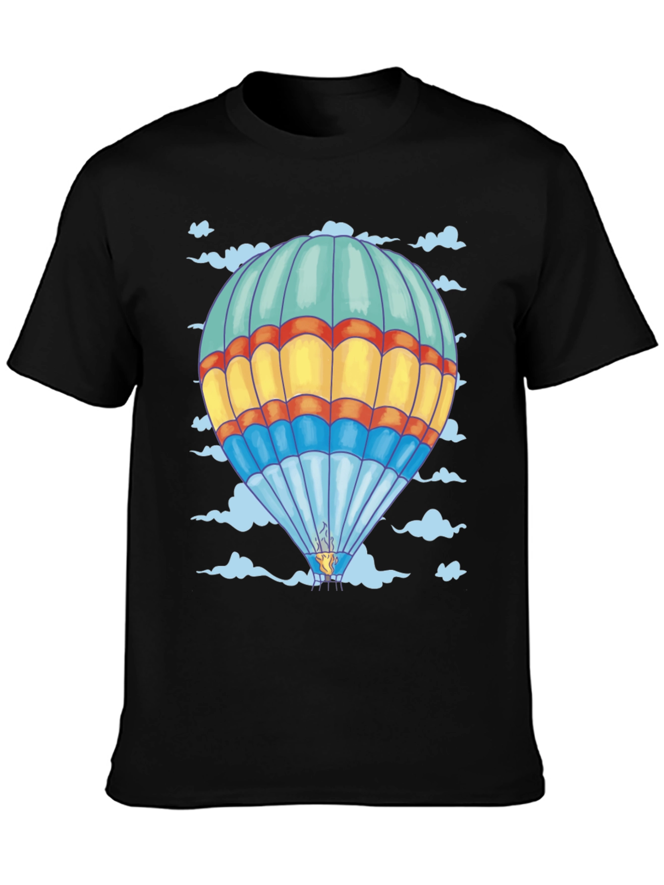 Balloon Print Tee - Black Cotton Comfort