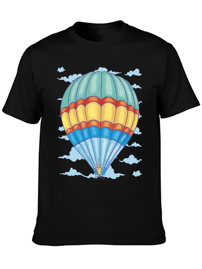 Balloon Print Tee - Black Cotton Comfort
