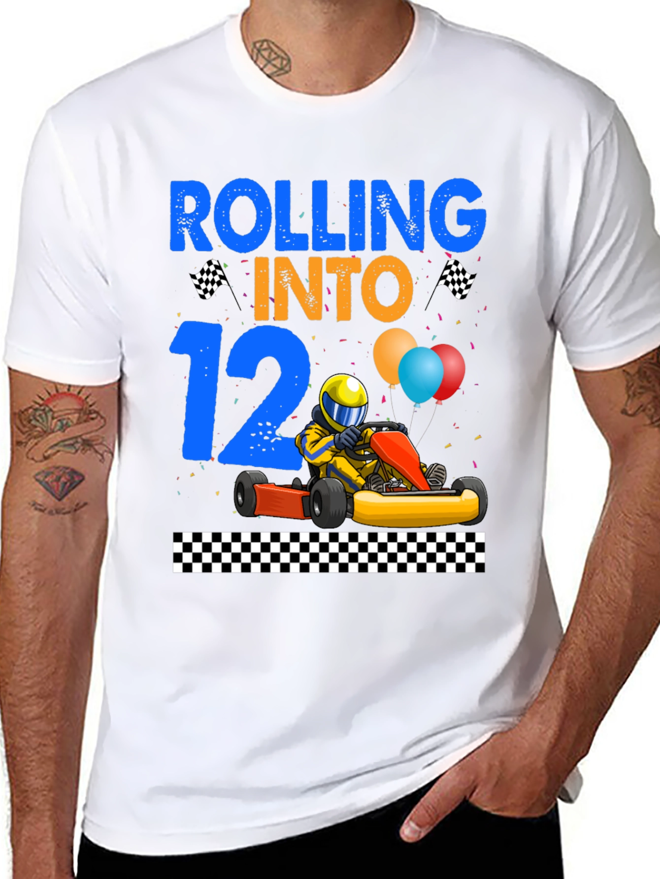 Rolling Into 12th Birthday Go Kart Racing T-Shirt