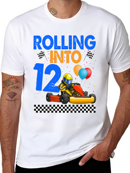 Rolling Into 12th Birthday Go Kart Racing T-Shirt