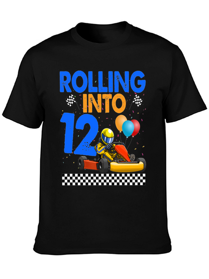 Rolling Into 12th Birthday Go Kart Racing T-Shirt