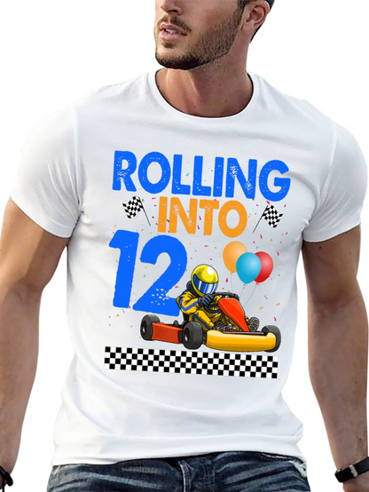 Rolling Into 12th Birthday Go Kart Racing T-Shirt