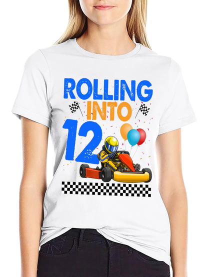 Rolling Into 12th Birthday Go Kart Racing T-Shirt