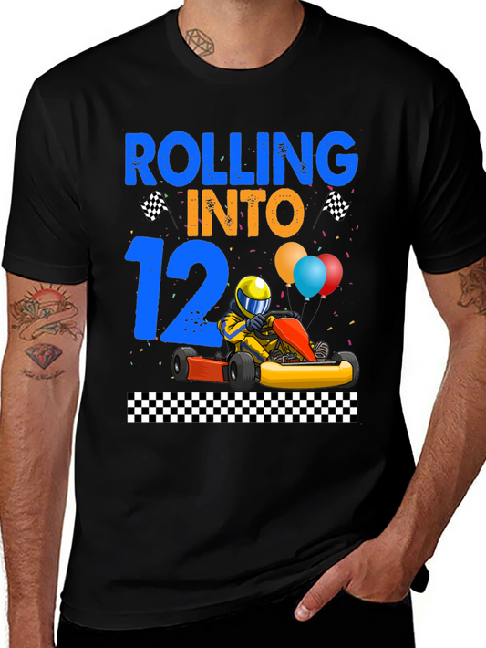 Rolling Into 12th Birthday Go Kart Racing T-Shirt