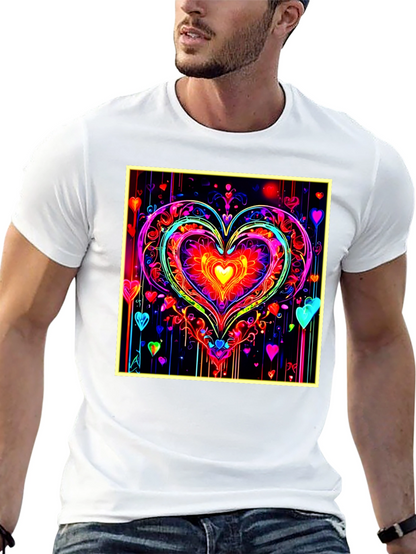 Neon Heart Graphic Tee - Bold & Vibrant