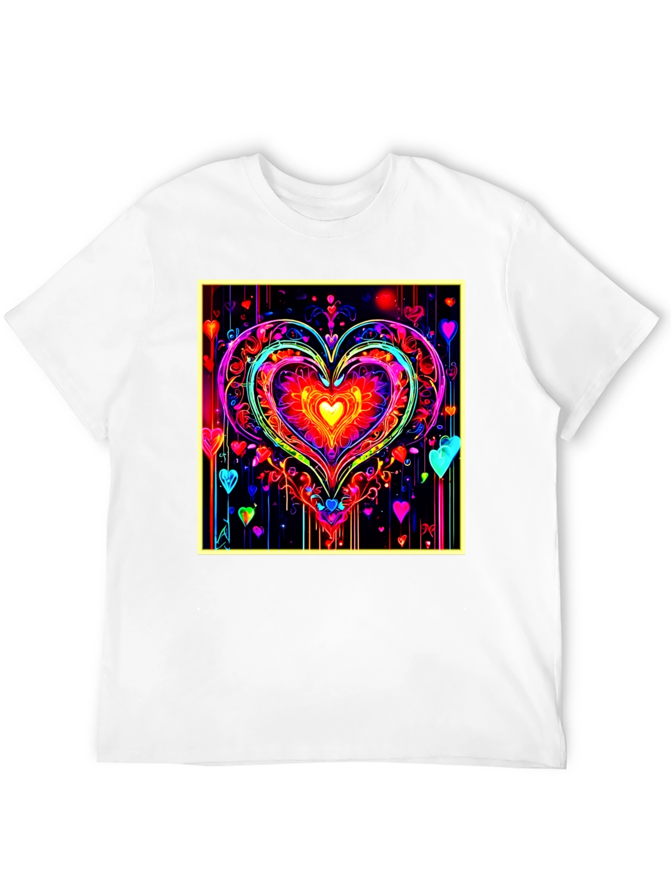 Neon Heart Graphic Tee - Bold & Vibrant