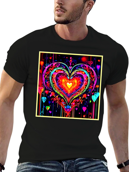 Neon Heart Graphic Tee - Bold & Vibrant