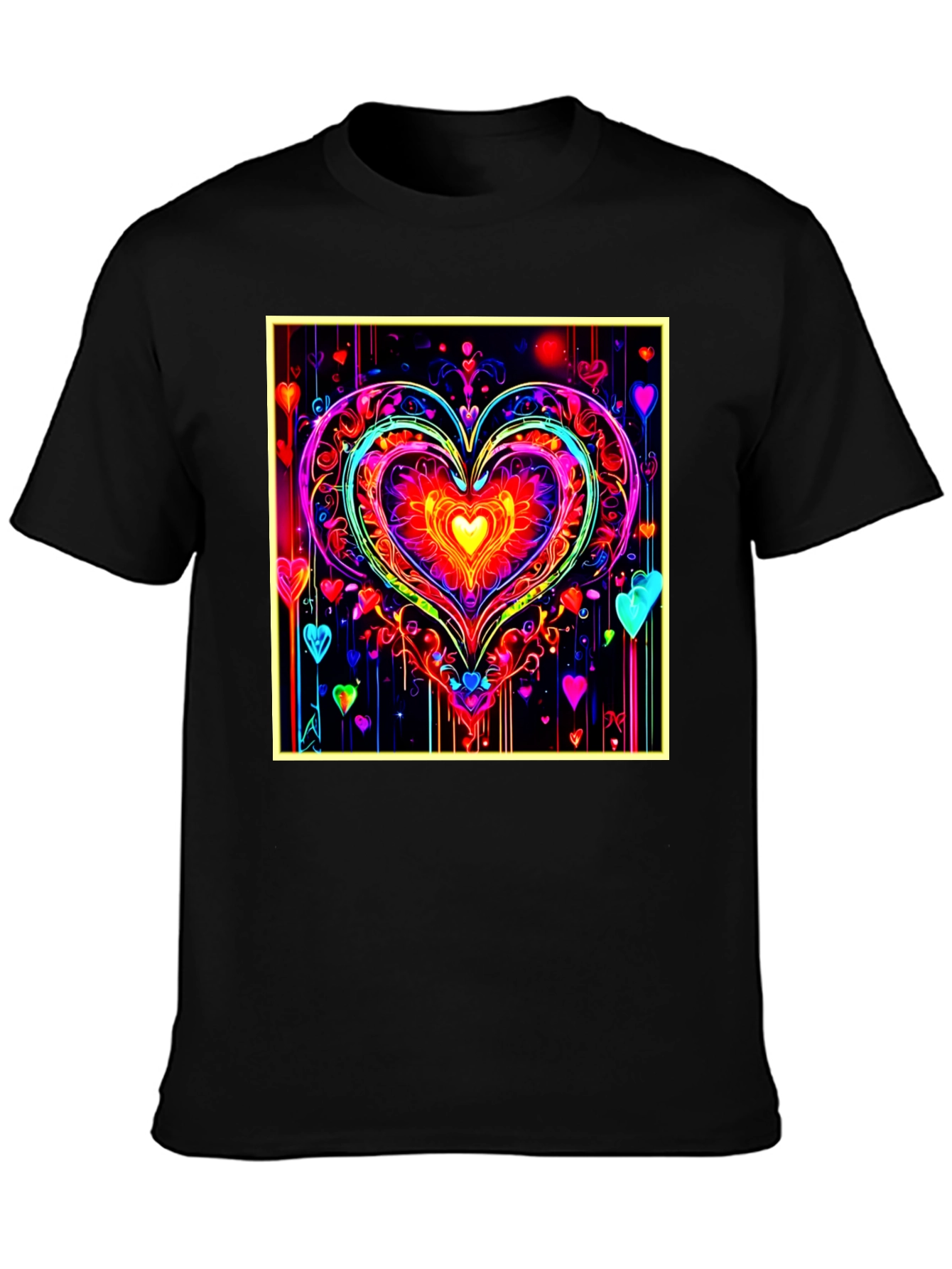 Neon Heart Graphic Tee - Bold & Vibrant
