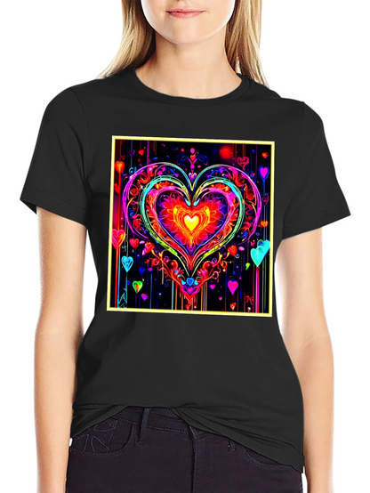 Neon Heart Graphic Tee - Bold & Vibrant
