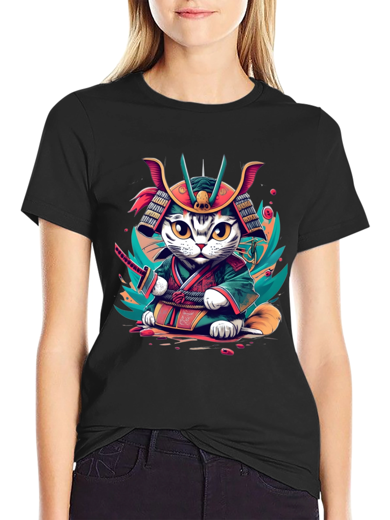 Samurai Cat T-Shirt - Graphic Tee