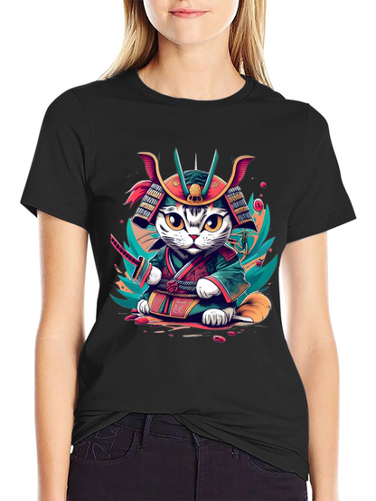 Samurai Cat T-Shirt - Graphic Tee
