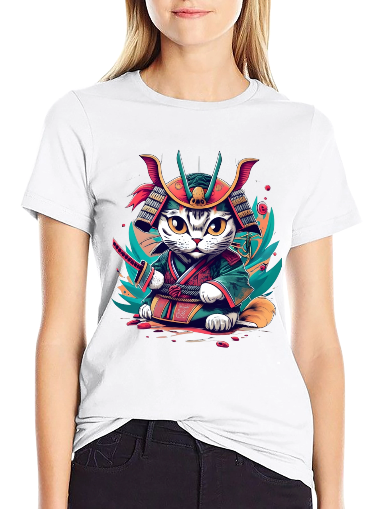 Samurai Cat T-Shirt - Graphic Tee
