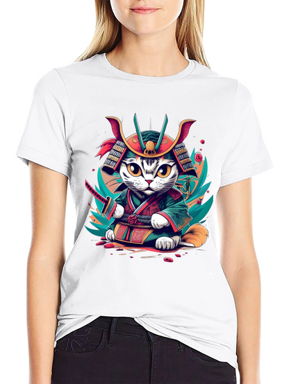 Samurai Cat T-Shirt - Graphic Tee
