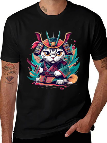 Samurai Cat T-Shirt - Graphic Tee
