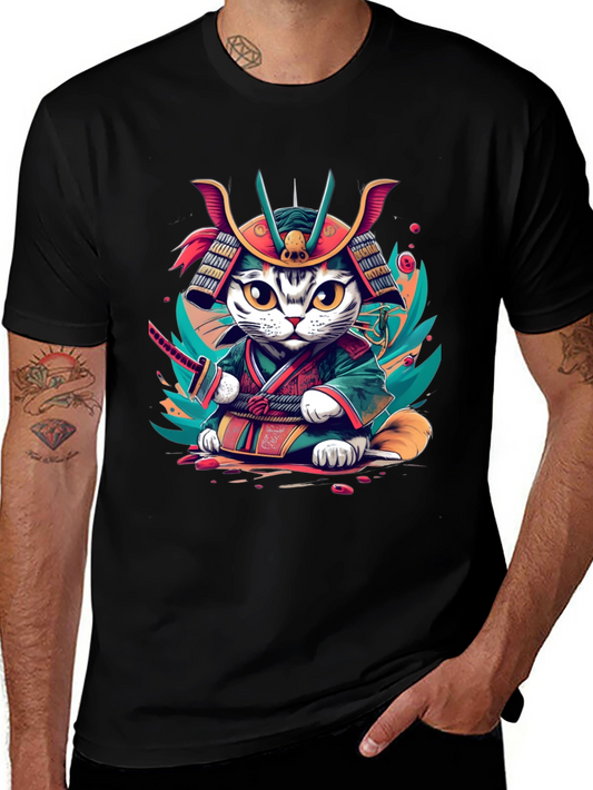 Samurai Cat T-Shirt - Graphic Tee