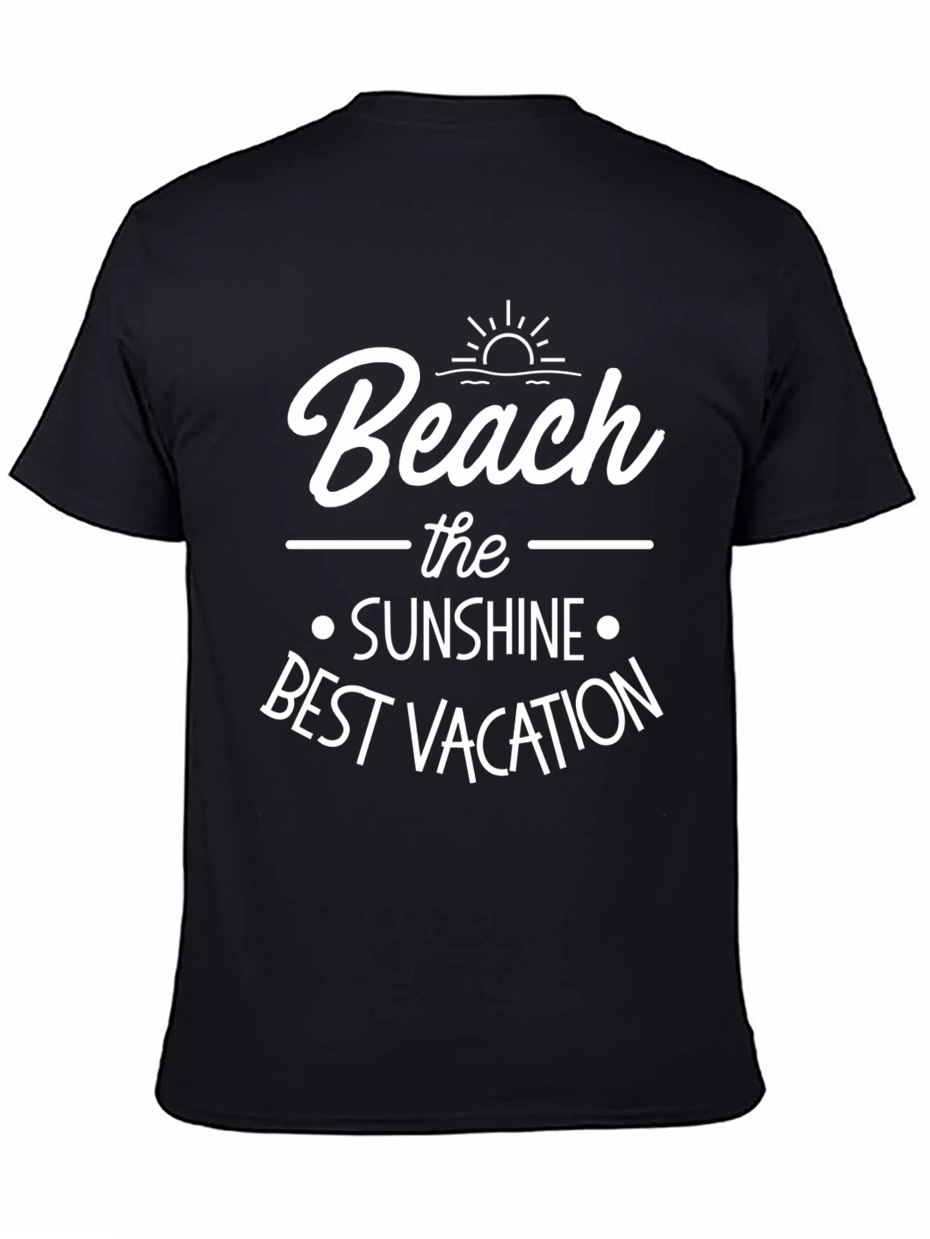 Beach Sunshine Vacation Graphic Tee - Black Unisex T-Shirt