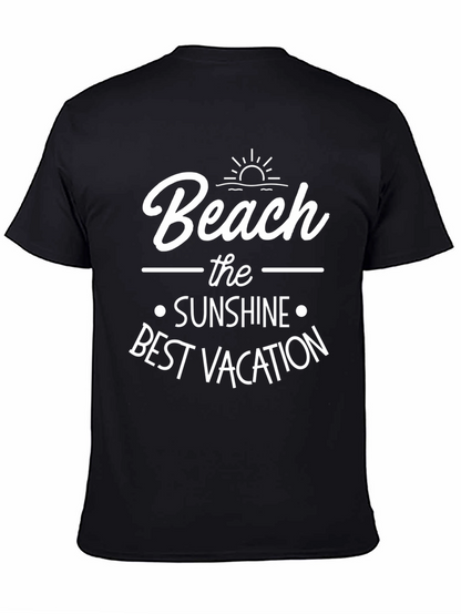 Beach Sunshine Vacation Graphic Tee - Black Unisex T-Shirt