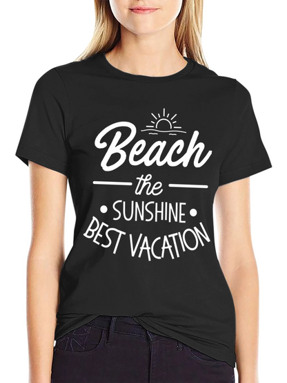 Beach Sunshine Vacation Graphic Tee - Black Unisex T-Shirt
