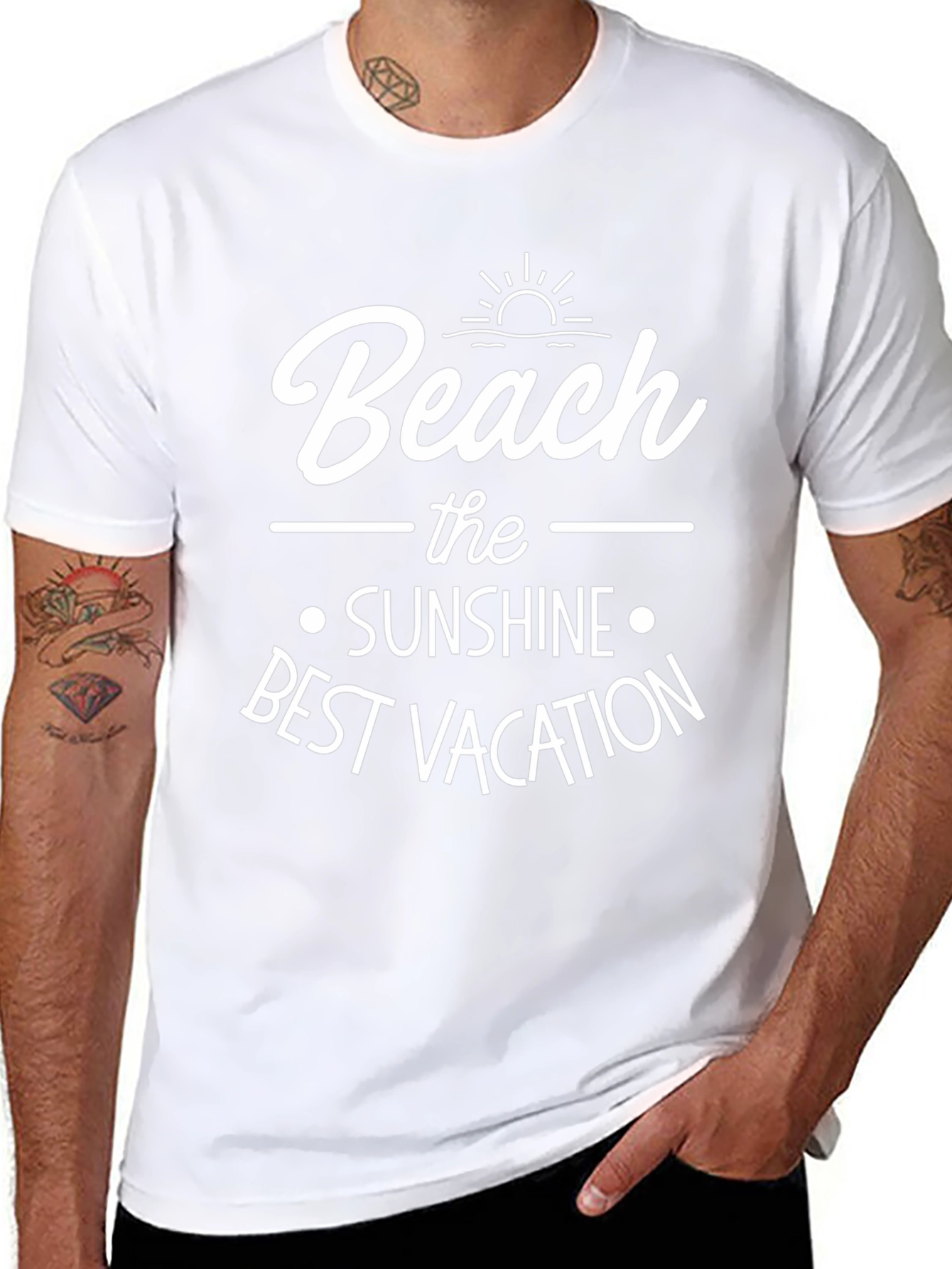 Beach Sunshine Vacation Graphic Tee - Black Unisex T-Shirt
