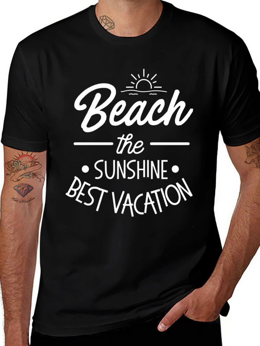 Beach Sunshine Vacation Graphic Tee - Black Unisex T-Shirt