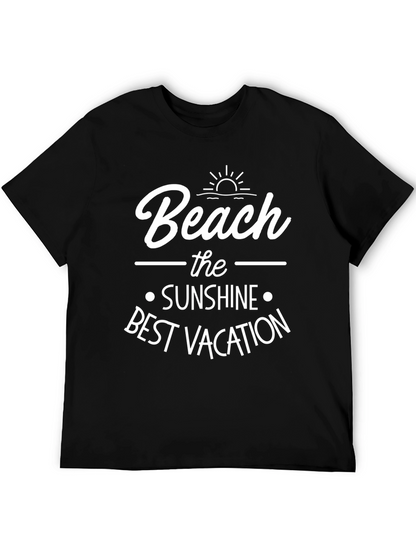 Beach Sunshine Vacation Graphic Tee - Black Unisex T-Shirt