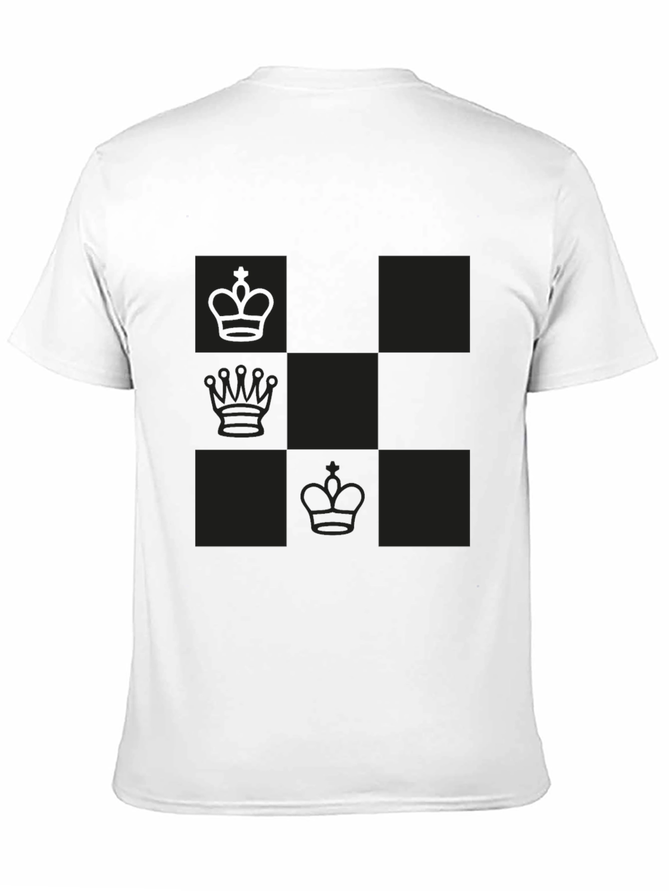 Chess Piece Patterned Graphic Tee - Black