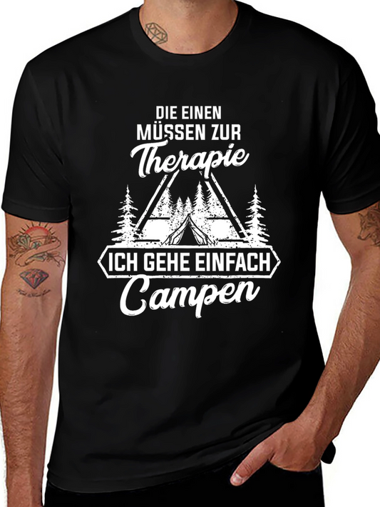 Camping Therapy Graphic Tee - Unisex Black T-Shirt