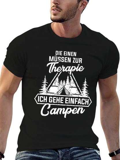 Camping Therapy Graphic Tee - Unisex Black T-Shirt