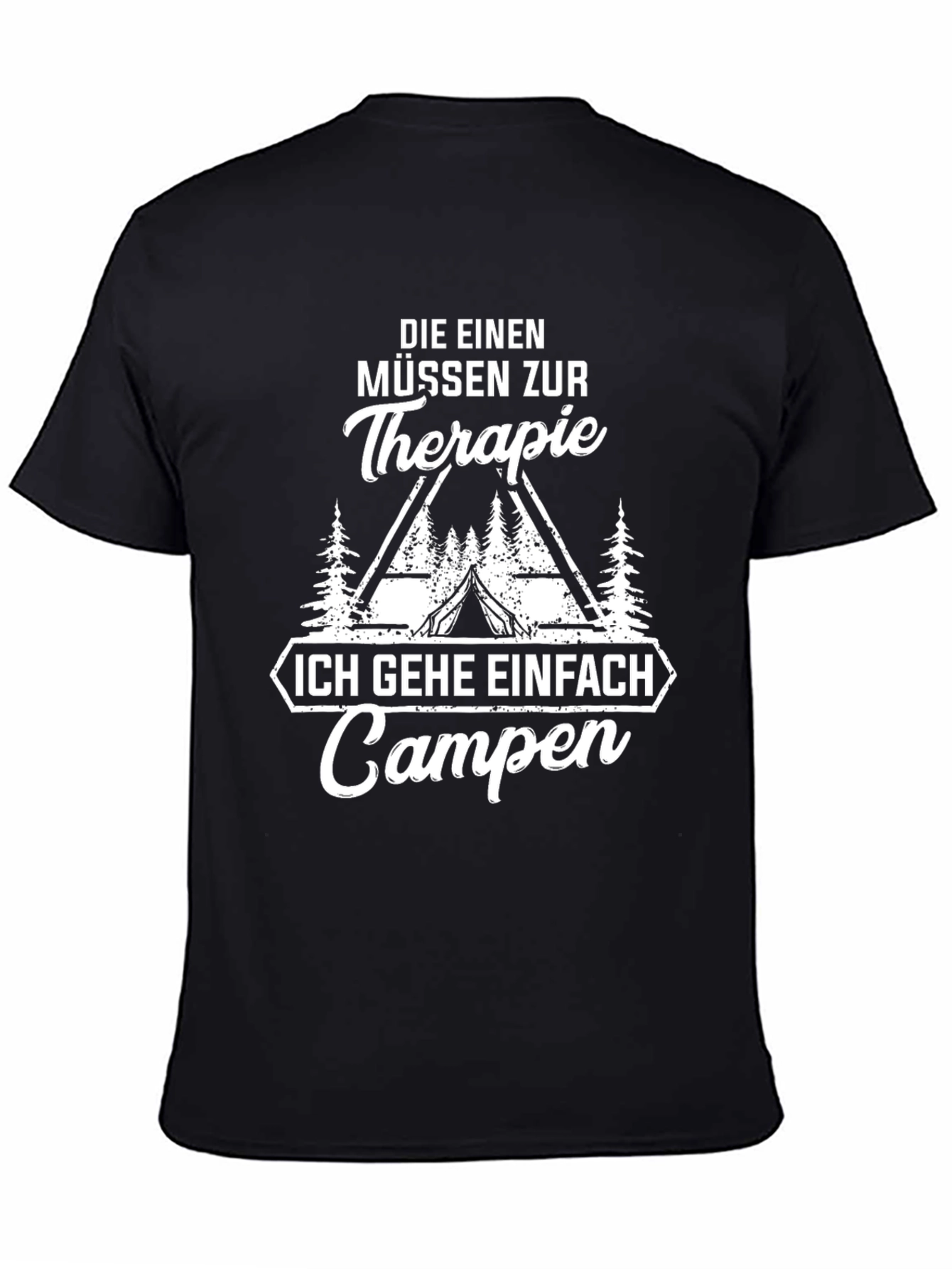 Camping Therapy Graphic Tee - Unisex Black T-Shirt