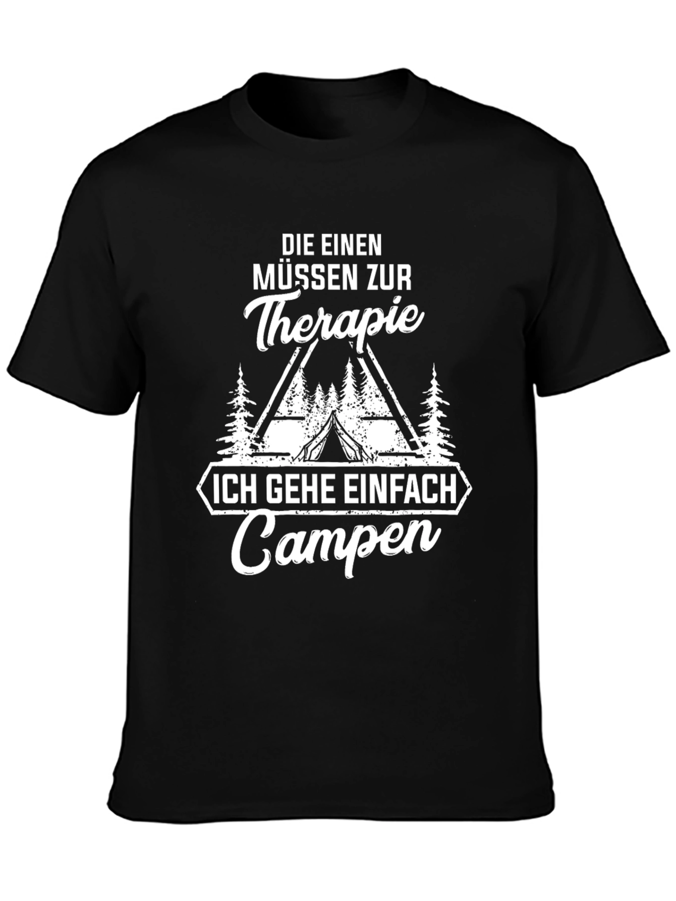 Camping Therapy Graphic Tee - Unisex Black T-Shirt