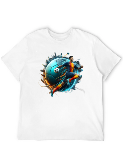 Soccer Star Graphic Tee - Black Cotton Blend