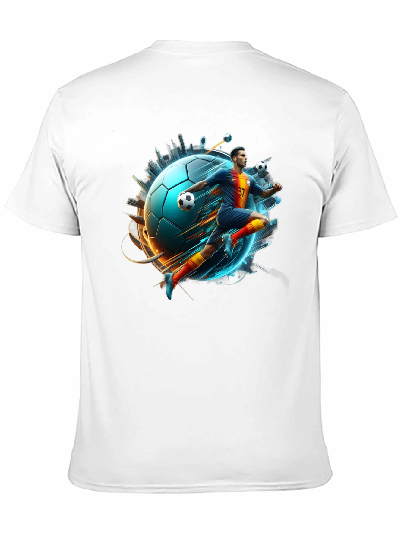 Soccer Star Graphic Tee - Black Cotton Blend