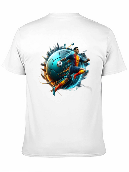 Soccer Star Graphic Tee - Black Cotton Blend