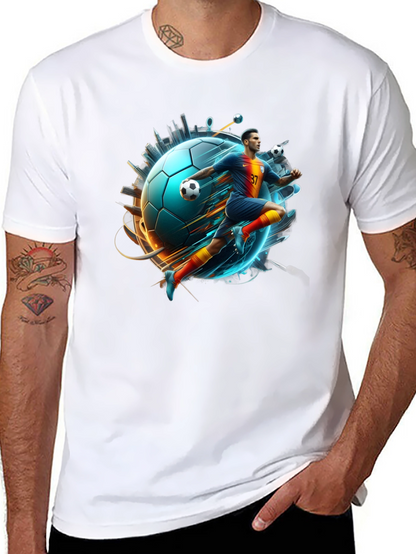 Soccer Star Graphic Tee - Black Cotton Blend