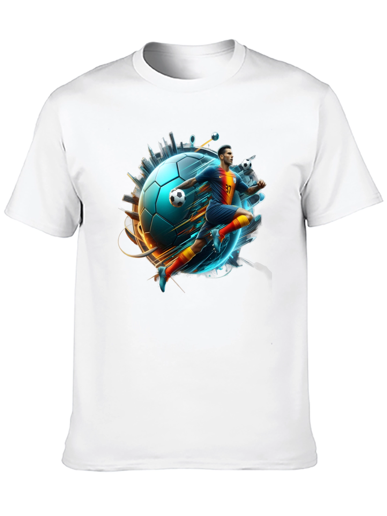 Soccer Star Graphic Tee - Black Cotton Blend