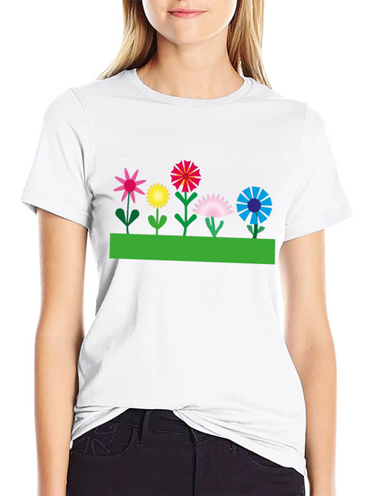 Floral Graphic T-Shirt - Black Cotton Tee