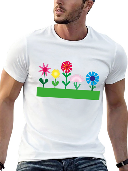 Floral Graphic T-Shirt - Black Cotton Tee