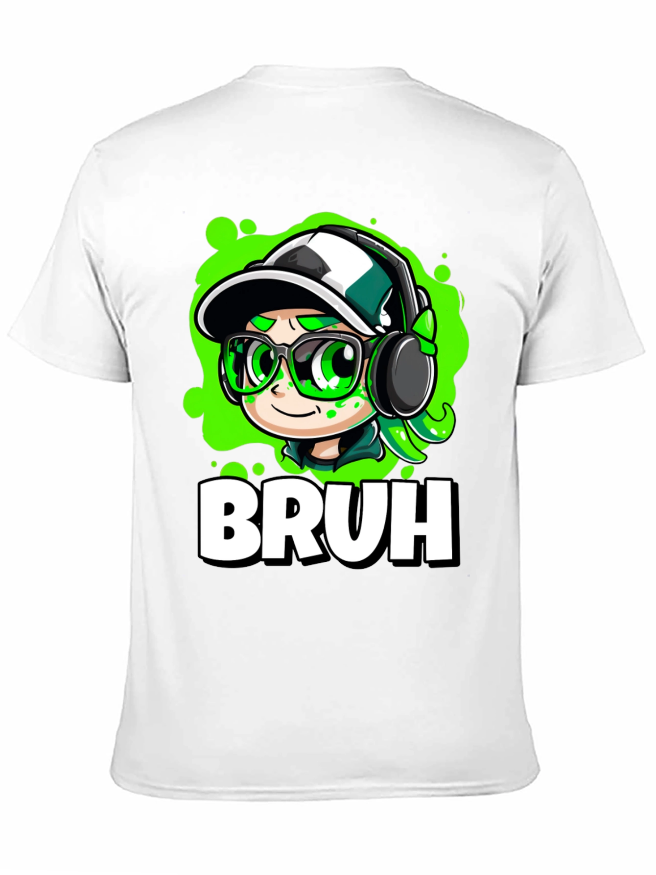 Bruh Gamer Cartoon Black Tee