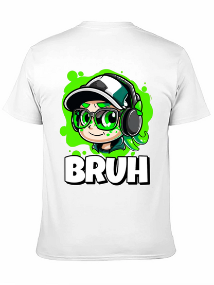 Bruh Gamer Cartoon Black Tee