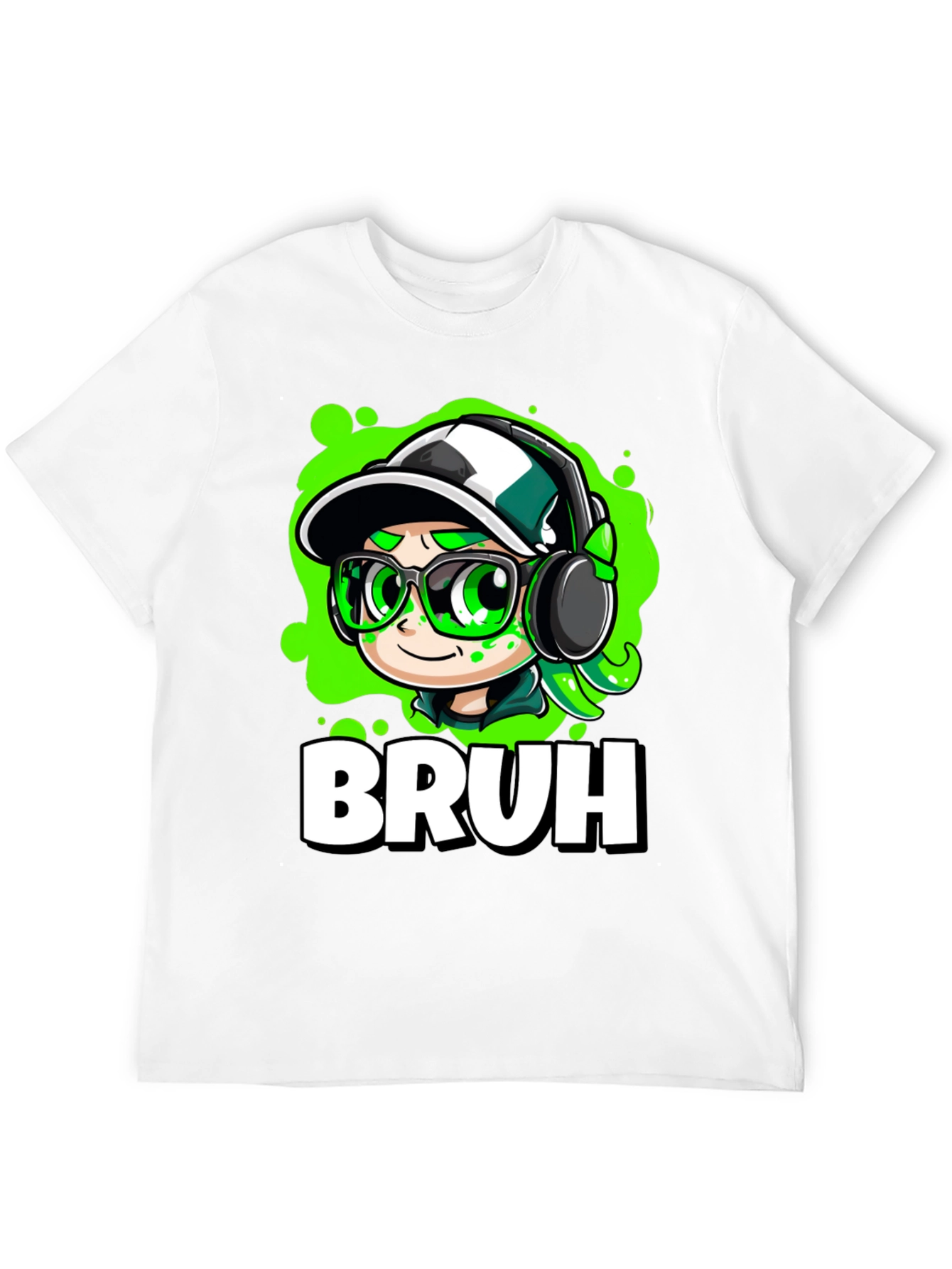 Bruh Gamer Cartoon Black Tee