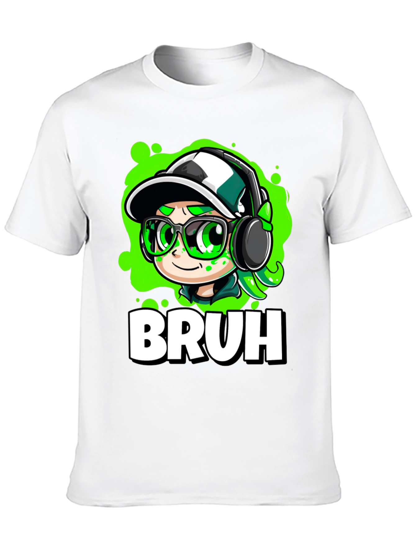 Bruh Gamer Cartoon Black Tee