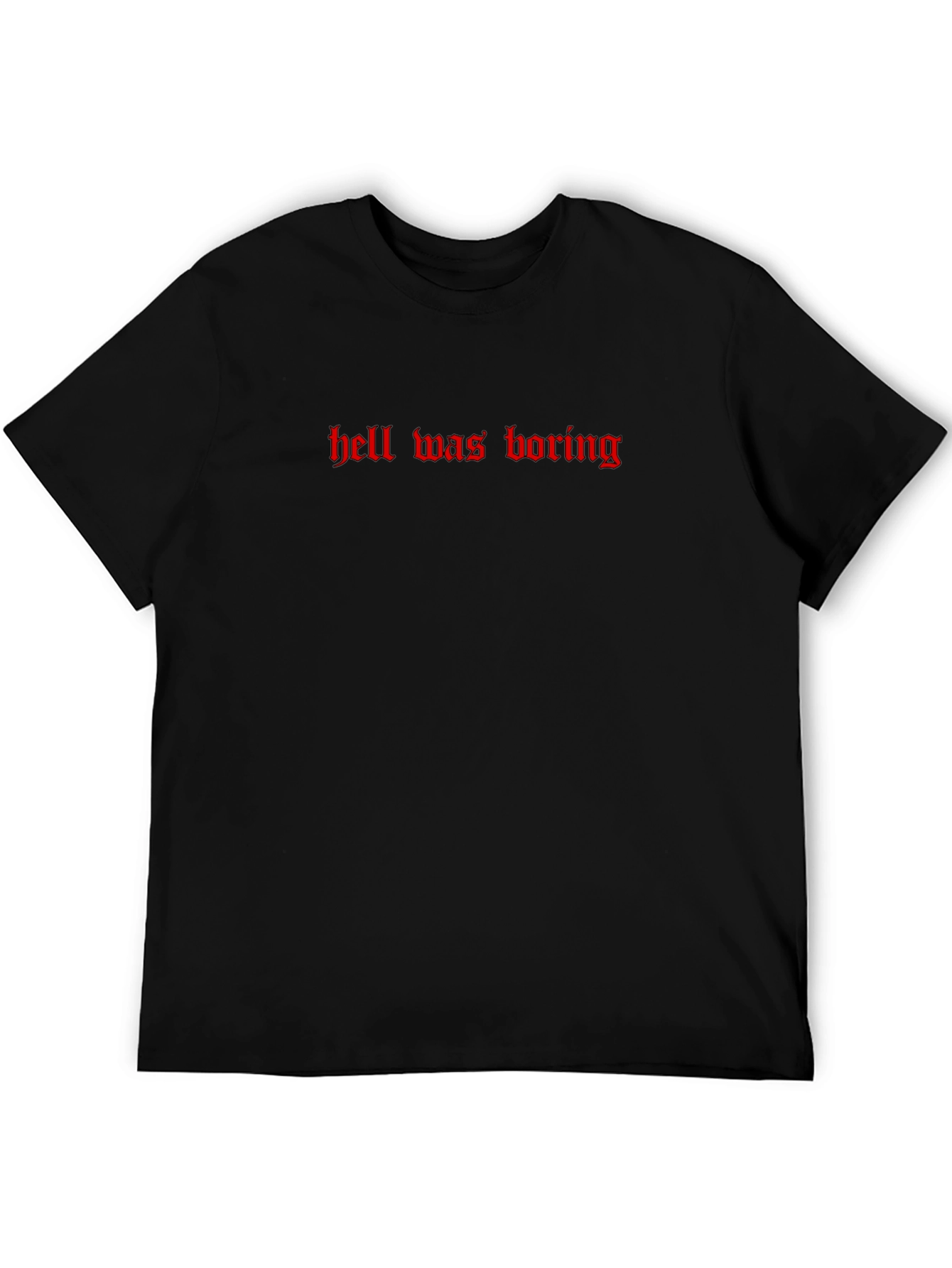 Hell Was Boring Graphic Tee - Black