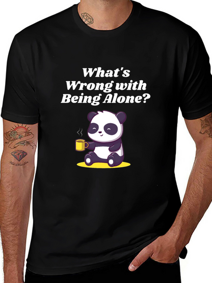 Alone Panda Graphic Tee - Relaxed Fit Black T-Shirt